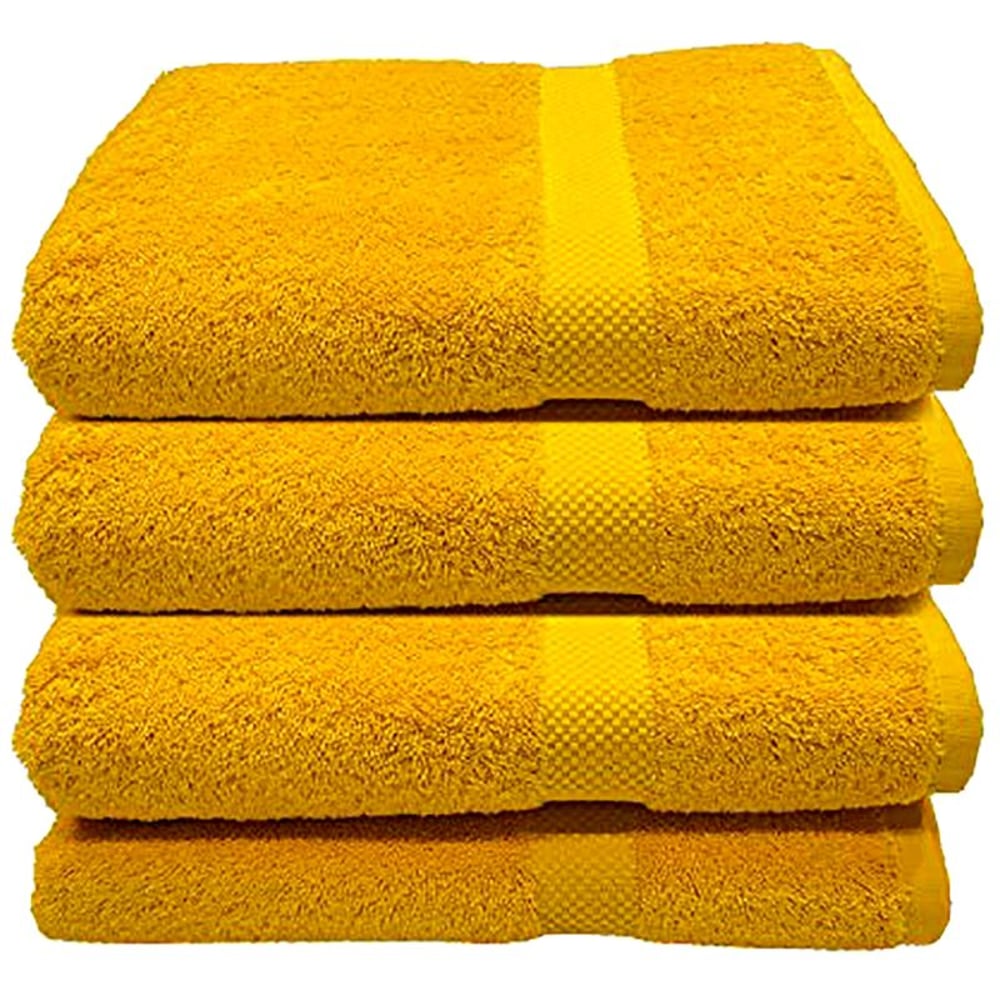 High Quality Cotton Yellow Set of 4 Bath Towel 70*140 cm