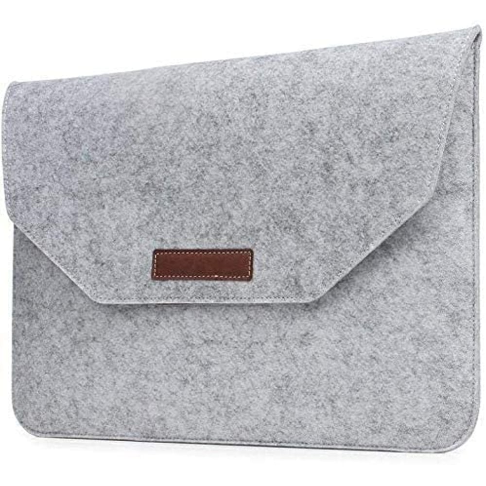 RDN Tablet Pouch Case Bag, Wool Soft Protective Laptop Sleeve Grey