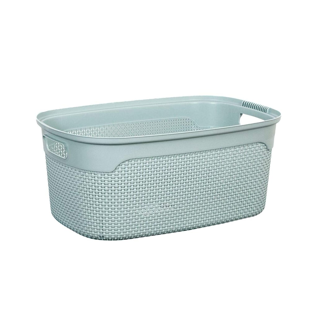 Laundry Basket Raindrop Rectangle Design (dark Grayish Cyan - Lime Green) Home Storage Basket Bins Organizer With Handles Multipurpose Boxes
