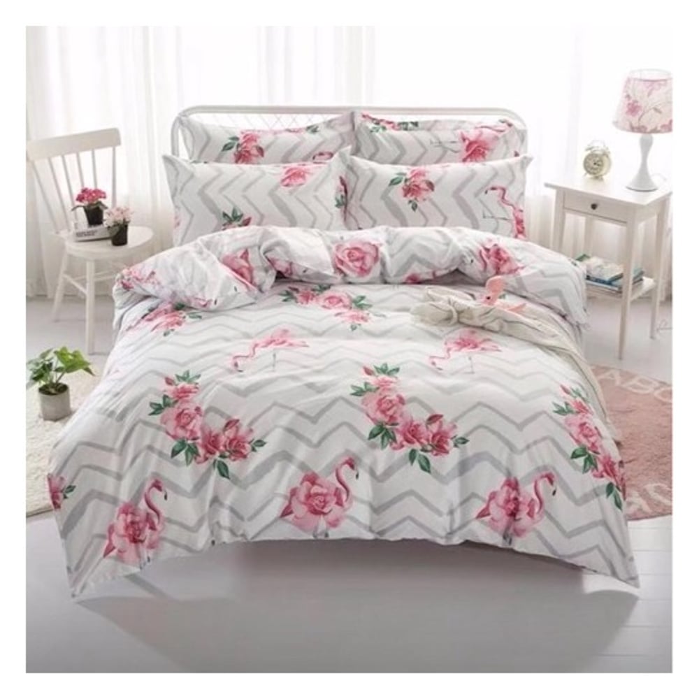 Deals For Less Pink Flamingo Design Single 4 pcs Comforter Set