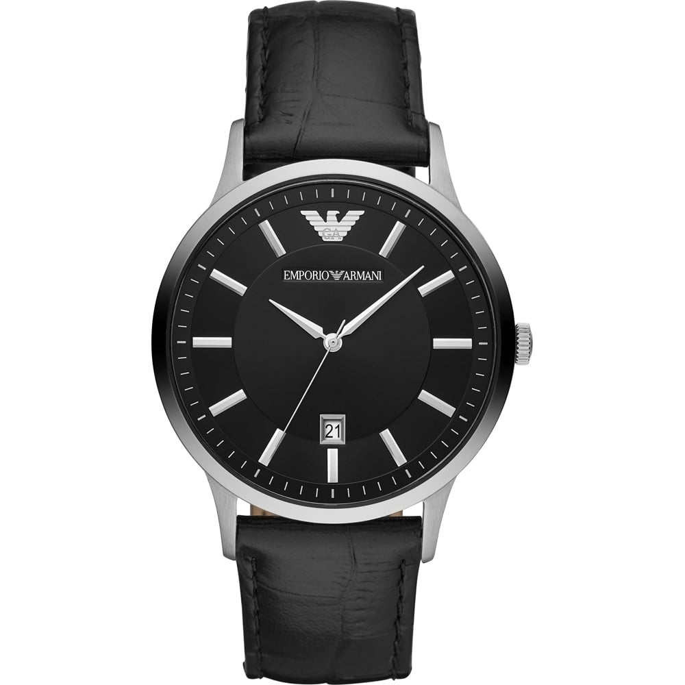 Emporio Armani AR11186 Renato Black Leather Men Watch Emporio Armani AR11186 Renato Black Leather Men Watch