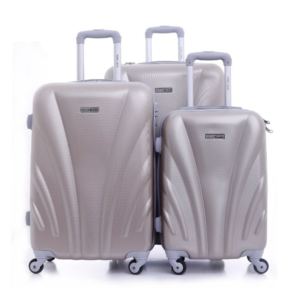 Para John ABS Luggage Travel Trolley With 4 Wheels 3pcs Set Golden Para John ABS Luggage Travel Trolley With 4 Wheels 3pcs Set Golden