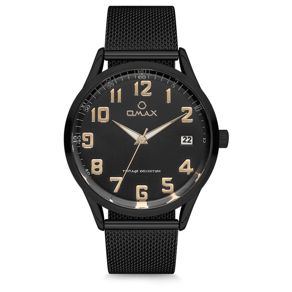 Omax Vintage Collection Black Mesh Analog Watch For Unisex VC07M22A Omax Vintage Collection Black Mesh Analog Watch For Unisex VC07M22A
