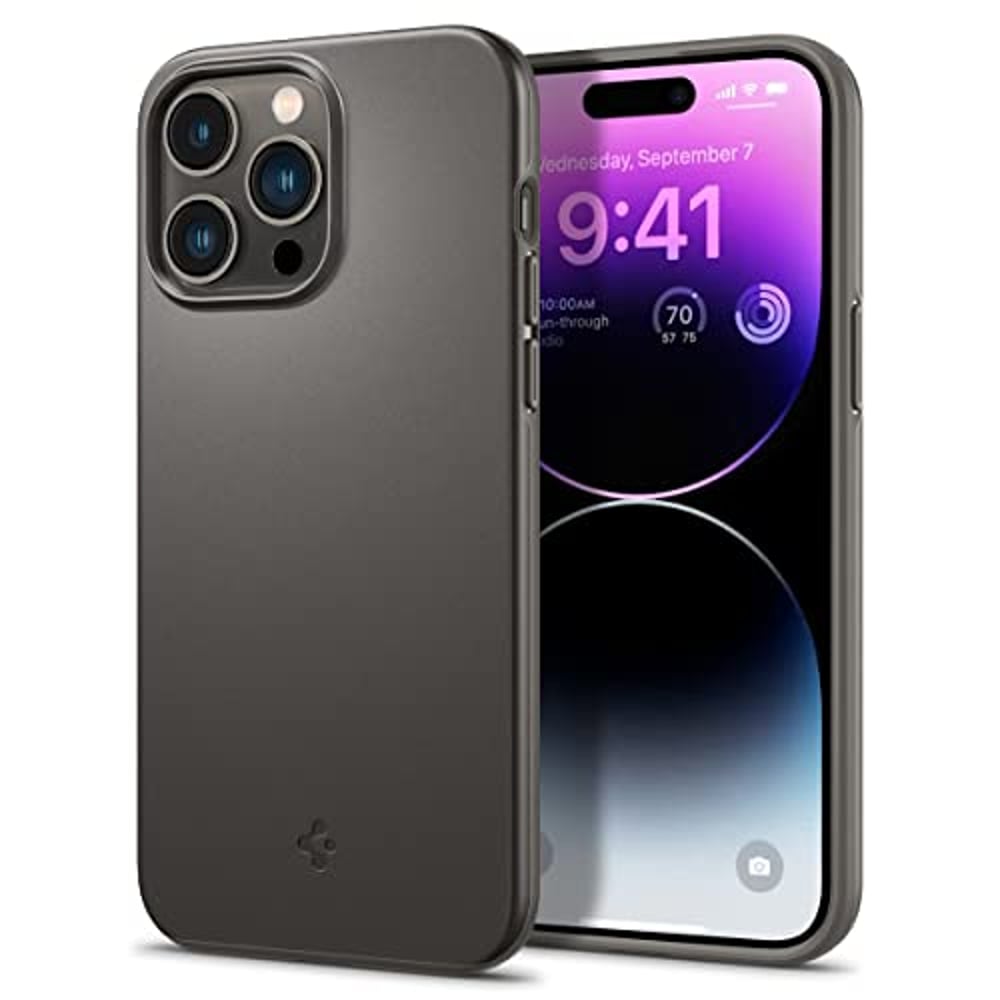 Spigen Thin Fit designed for iPhone 14 Pro Max case cover - Gunmetal Spigen Thin Fit designed for iPhone 14 Pro Max case cover - Gunmetal