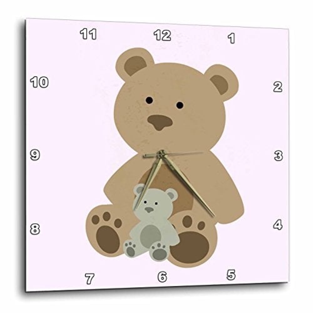 3Drose Dpp_212048_1 Teddy Bear Pink Kids Room Decoration Wall Clock, 10 By 10 3Drose Dpp_212048_1 Teddy Bear Pink Kids Room Decoration Wall Clock, 10 By 10