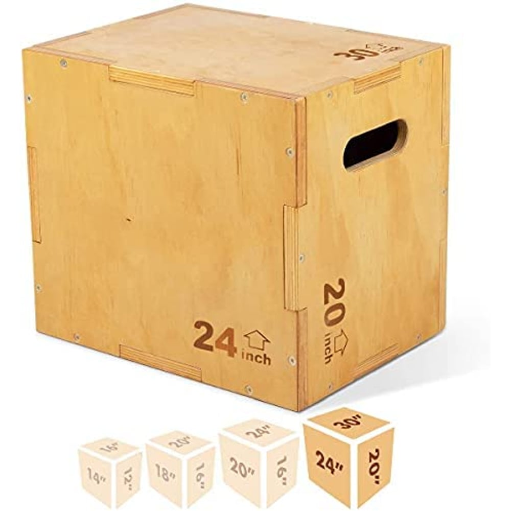 ULTIMAX Cross Wood Board Non-Slip Wood Plyo Box Essential for Plyometrics Training Workout Step Platform, 3-in-1 Crossfit Equipment for Fitness, Box-Squats and Steps-up- 24 inch ULTIMAX Cross Wood Board Non-Slip Wood Plyo Box Essential for Plyometrics Training Workout Step Platform, 3-in-1 Crossfit Equipment for Fitness, Box-Squats and Steps-up- 24 inch