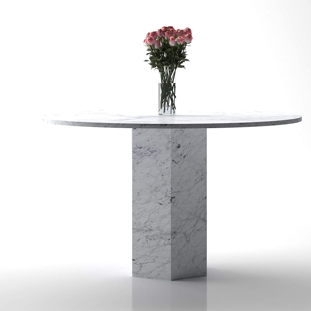 Lamac Crafts - Round Marble Dining Table For Living Room/dining Room, Home Decor, Home Furniture - Made From Natural Stone (white) Lamac Crafts - Round Marble Dining Table For Living Room/dining Room, Home Decor, Home Furniture - Made From Natural Stone (white)