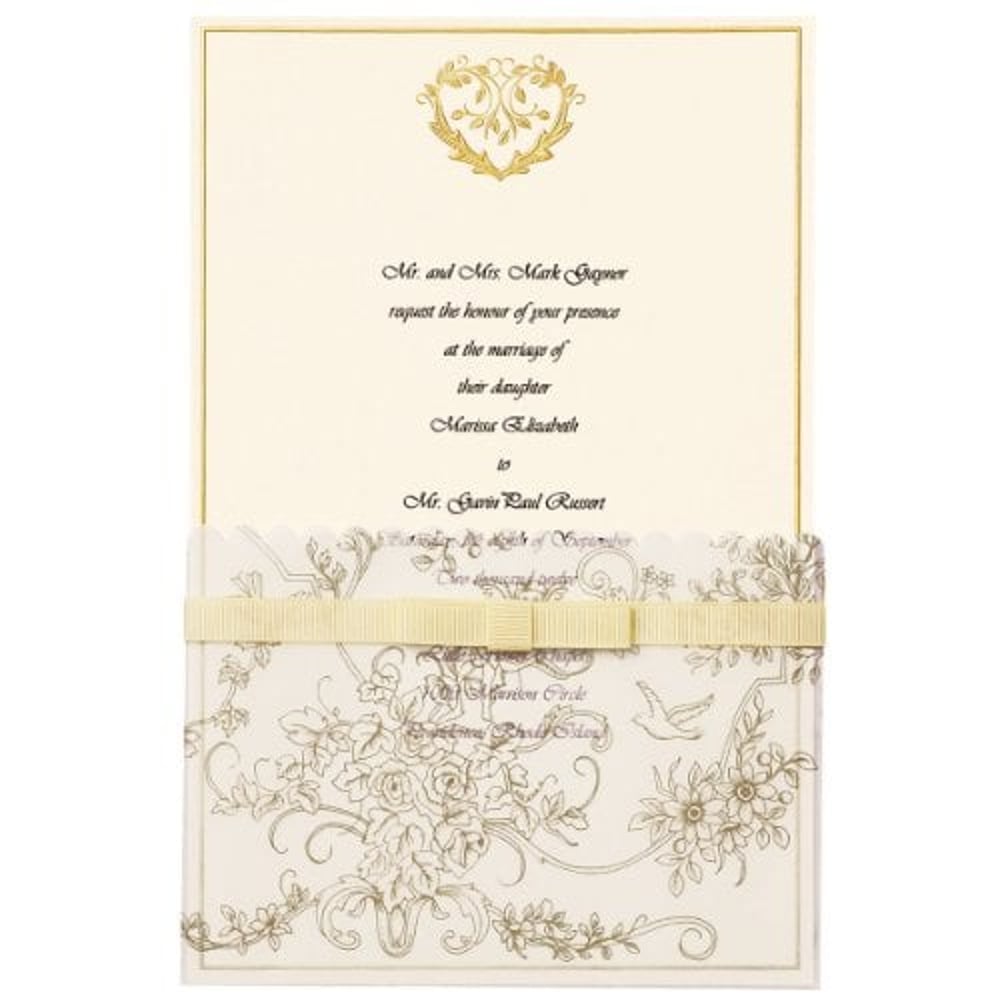 Wilton 25-Pack Wedding Toile Invitation, Gold