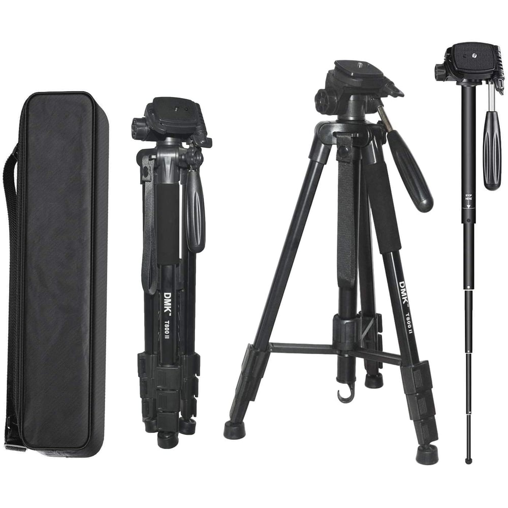 Dmk Power Dmk-t800ii Tripod 63.7 Inch/162cm 2 In 1 Tripod And Monopod Lightweight Portable Camera Aluminum Tripod For Canon Nikon Sony Olympus Slr/dslr With Carrying Bag