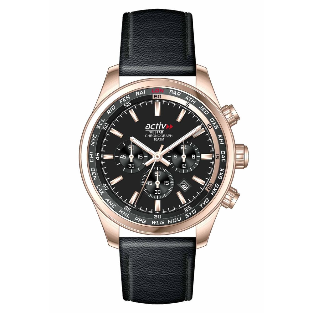 Westar Activ 90178PPN603 Analog Leather Watch For Men
