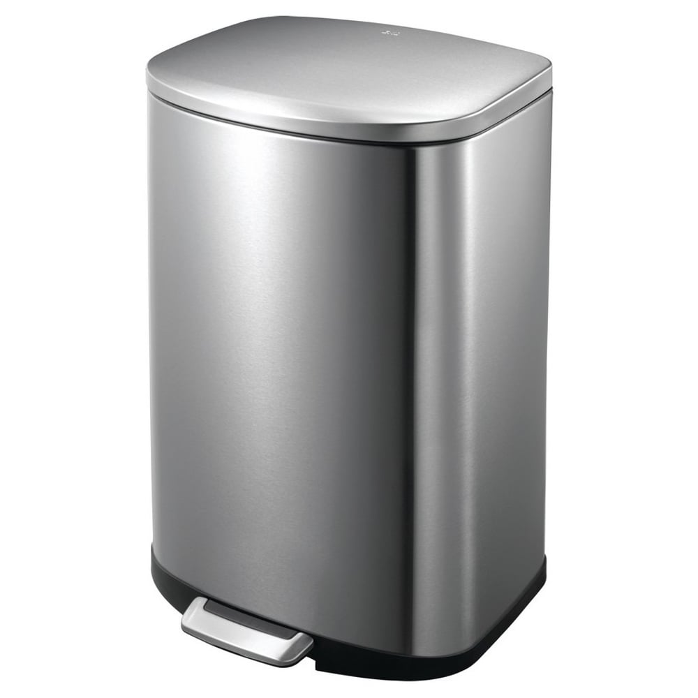 EKO Della Stainless Steel Rectangular Step Waste Bin with Soft Close Lid, 50-Litres EKO Della Stainless Steel Rectangular Step Waste Bin with Soft Close Lid, 50-Litres