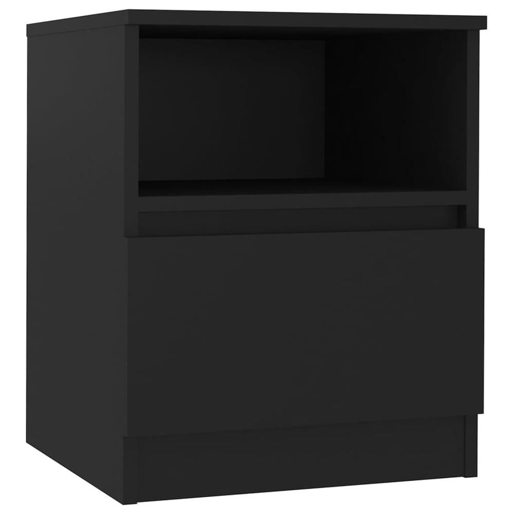 فيداكسل خزانة سرير أسود 40x40x50 سم خشب بتصميم هندسي