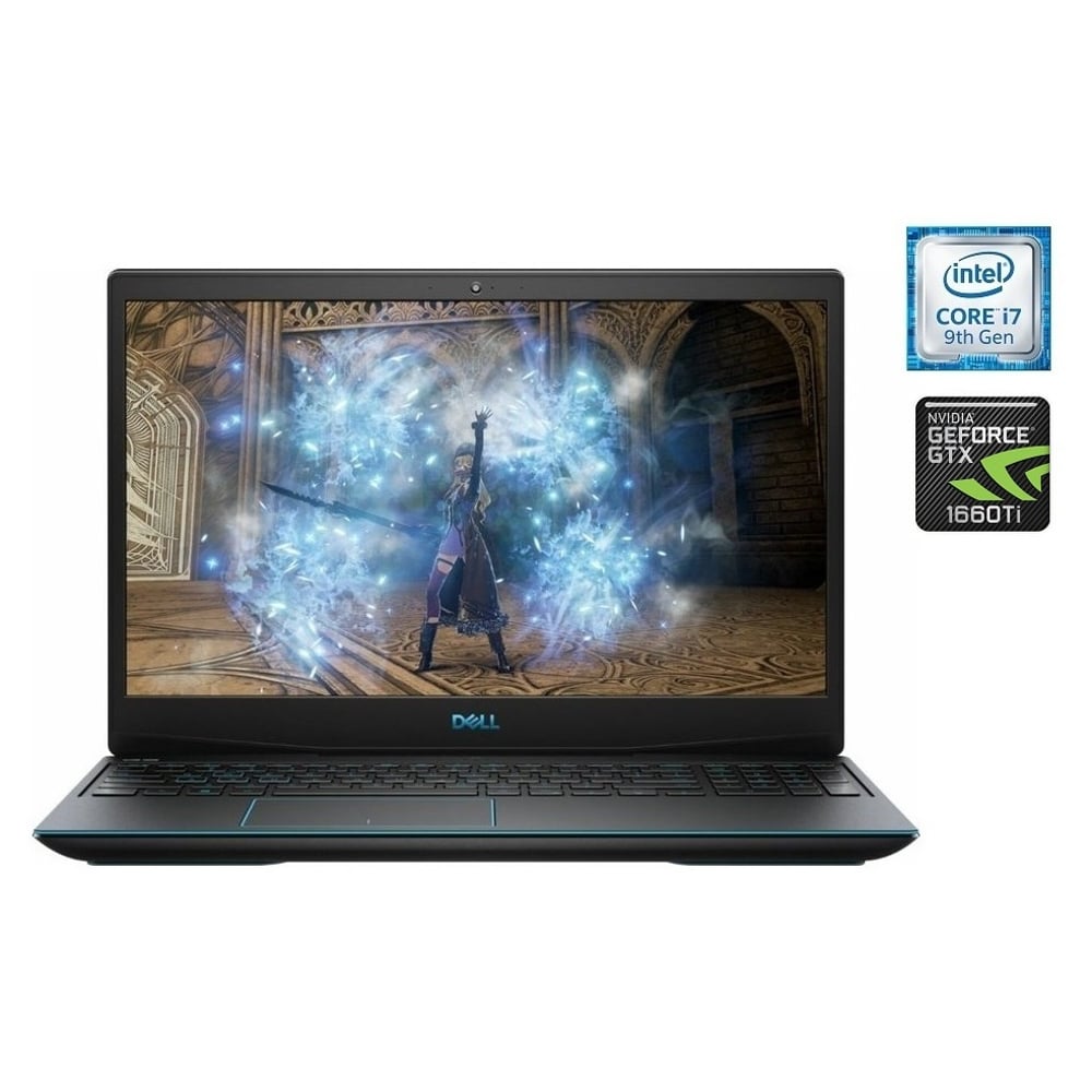 Dell G3 15 3590 Gaming Laptop - Core i7 2.6GHz 16GB 512GB 6GB Win10 15.6inch FHD Black English/Arabic Keyboard