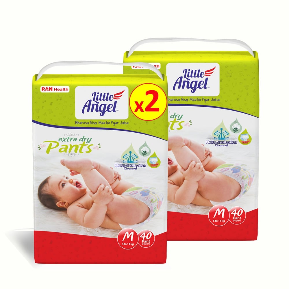 Little Angel Baby Diaper Pants, Medium (2 X Pack of 40) Little Angel Baby Diaper Pants, Medium (2 X Pack of 40)