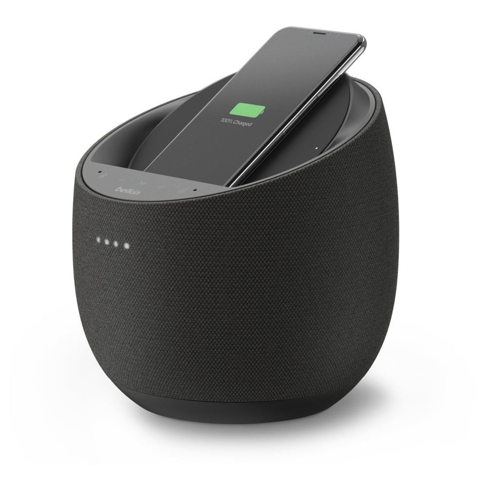 Belkin G1S0001my-BLK Soundform Elite Hi-Fi Smart Speaker With In-Built10W Fast Wireless Charger Black