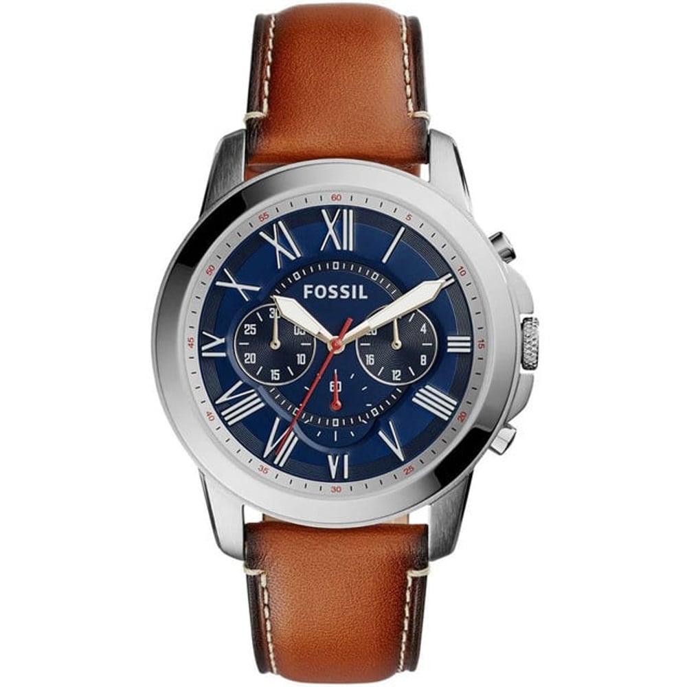 Fossil Leather Mens Quartz Watch, Fs5210ie, Light Brown