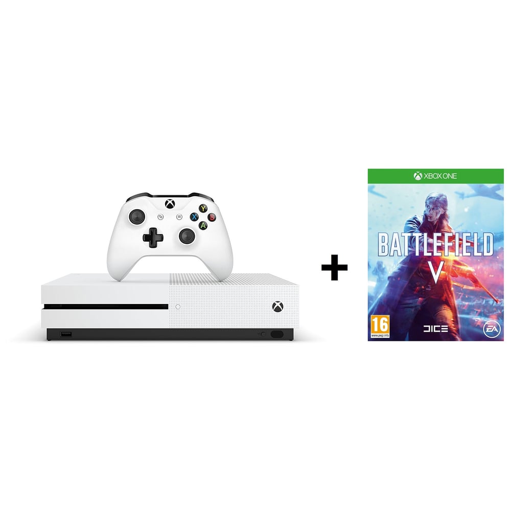 Microsoft Xbox One S Gaming Console 1TB White + Battlefield 5