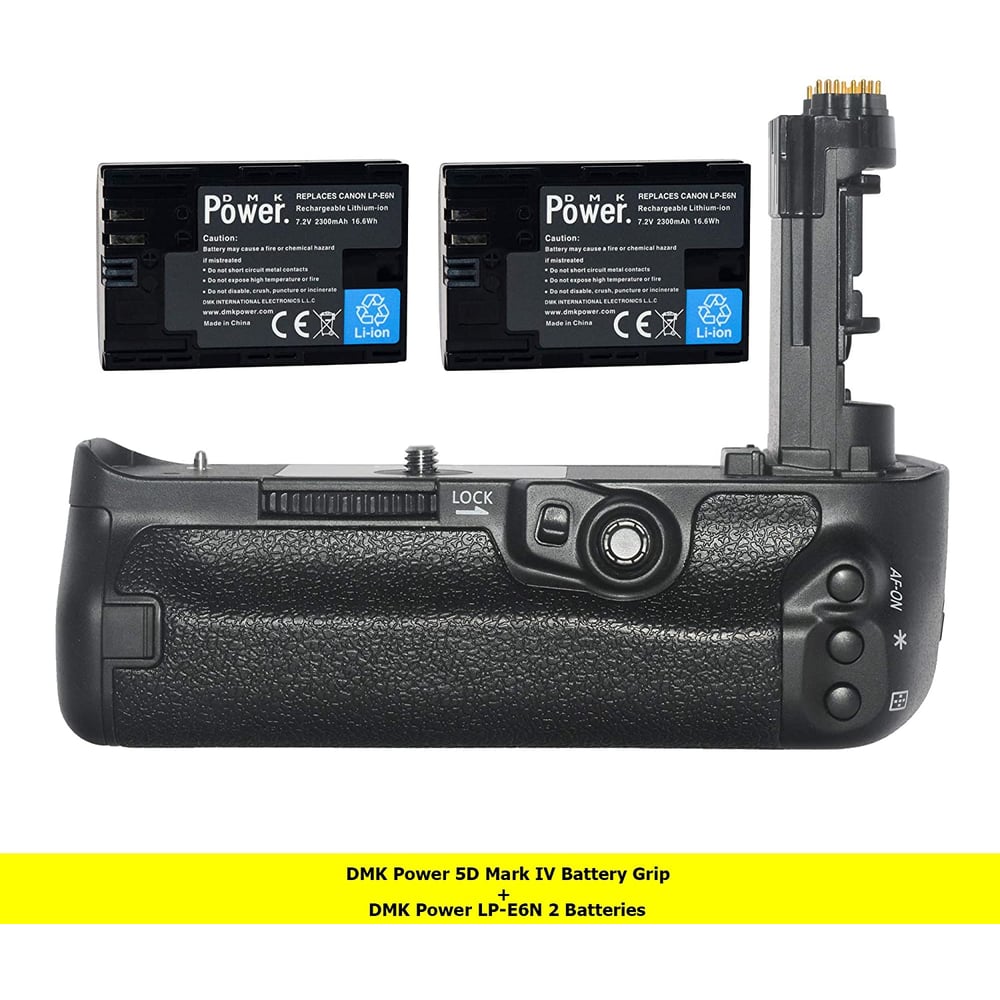 Dmk Power Battery Grip Kit Compatible With Canon Eos 5d Mark Iv Digital Slr Camera - Includes Dmk Bg-e20 Battery Grip Replacement + 2 Dmk Power Lp-e6n Batteries
