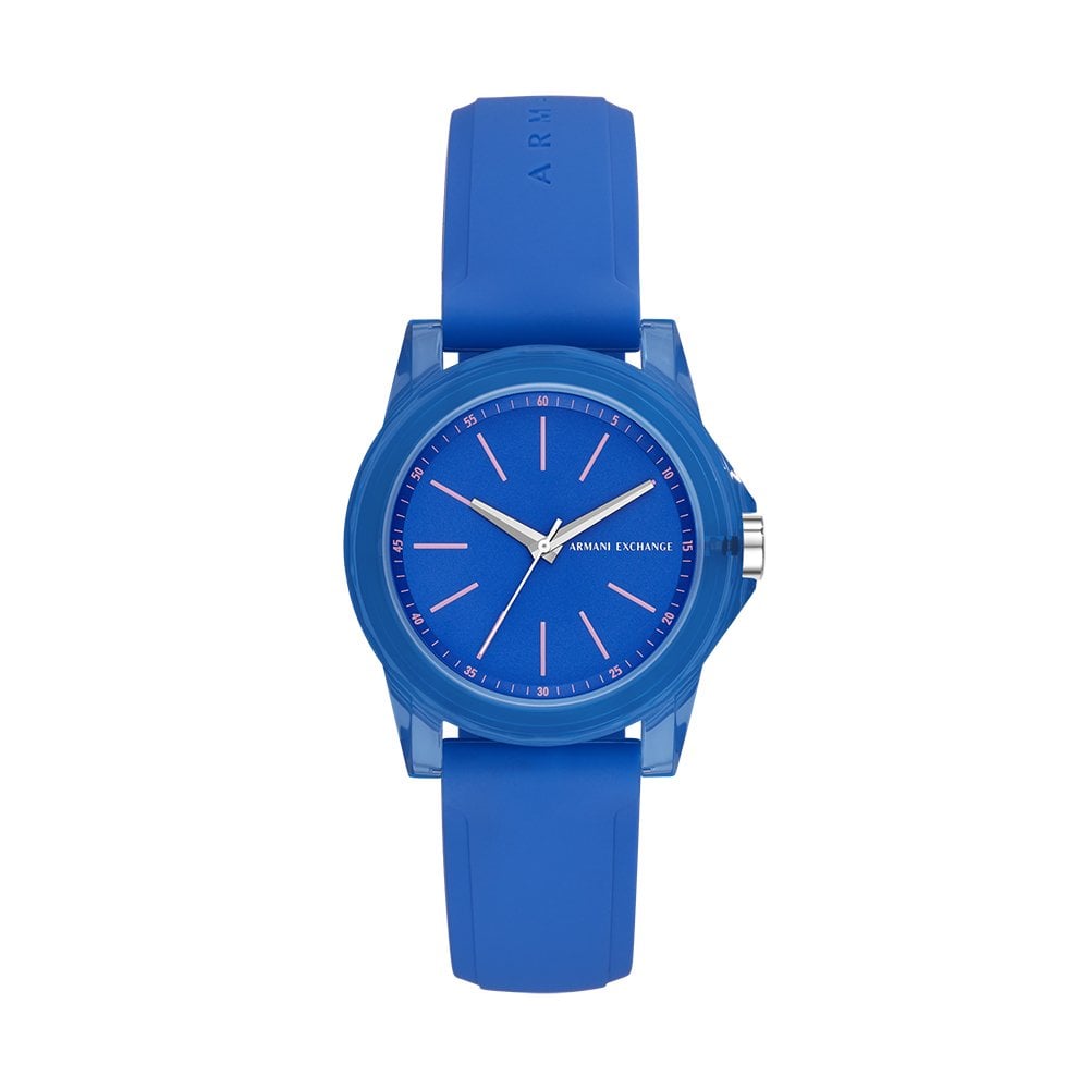 Armani Exchange Lady Bank Blue Silicon Women Watch AX4360