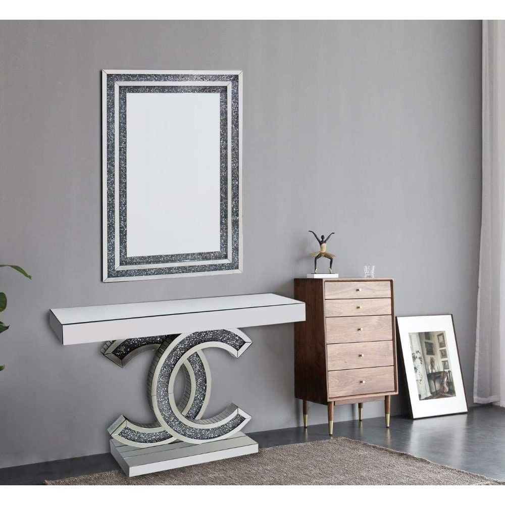 Chevron Console Table with Mirror 120*35.5*80 cm Chevron Console Table with Mirror 120*35.5*80 cm