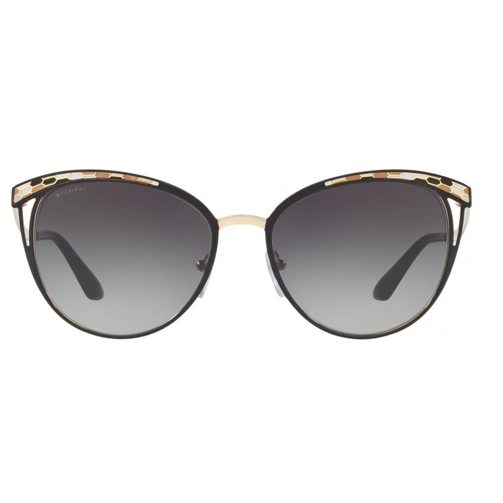 Bvlgari BV6083-20188G-56 Cat Eye Metal Gold/ Black Women Sunglasses