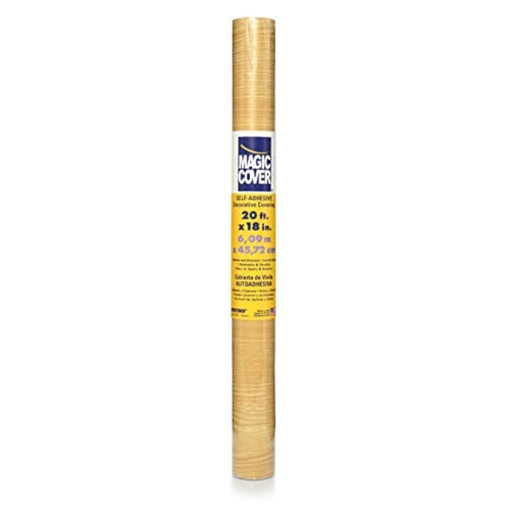 Magic Cover Self-Adhesive Vinyl Shelf And Drawer Liner, 18-Inches By 20-Feet, Golden Oak