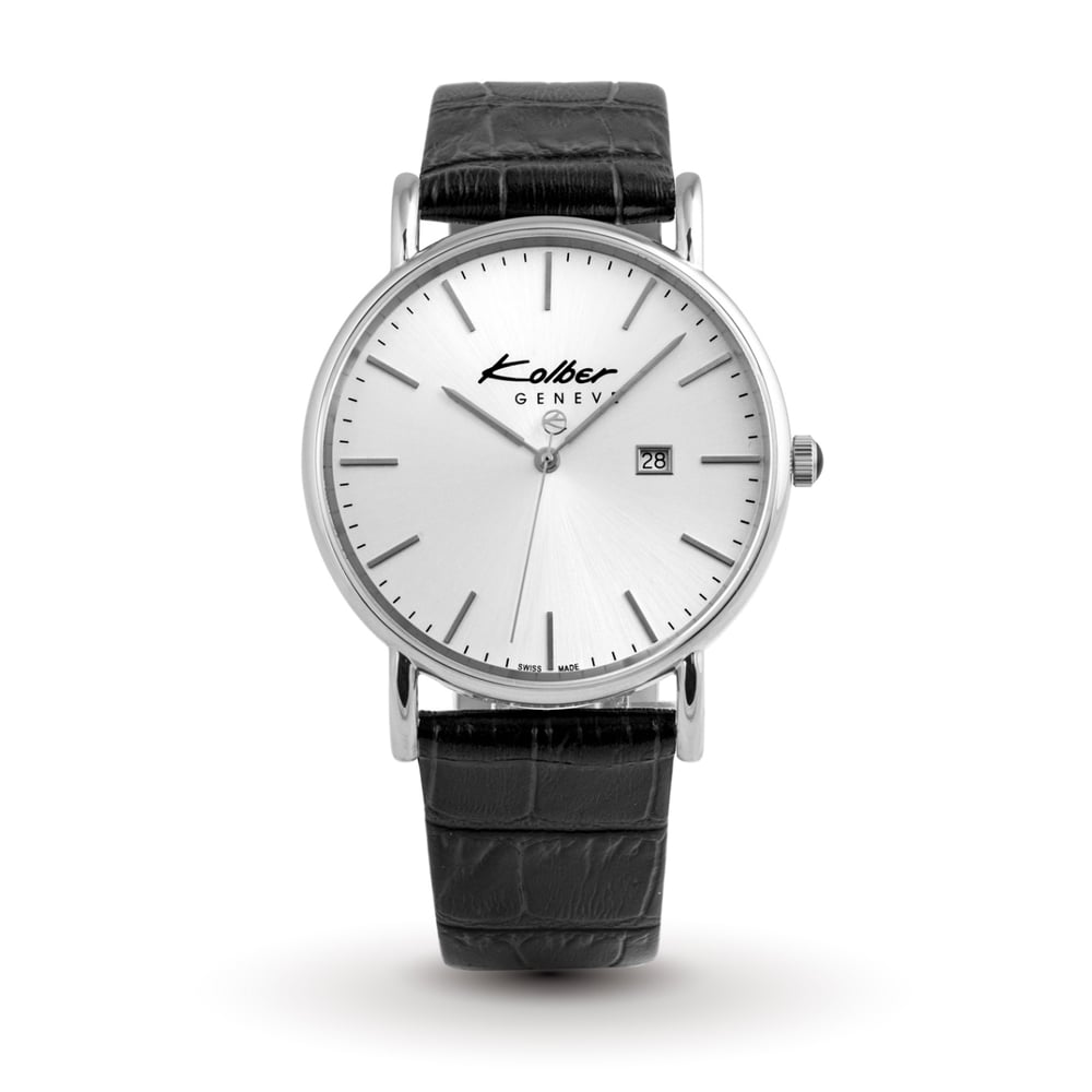 Kolber Classiques Black Leather Strap Watch Men K5051101752 Kolber Classiques Black Leather Strap Watch Men K5051101752