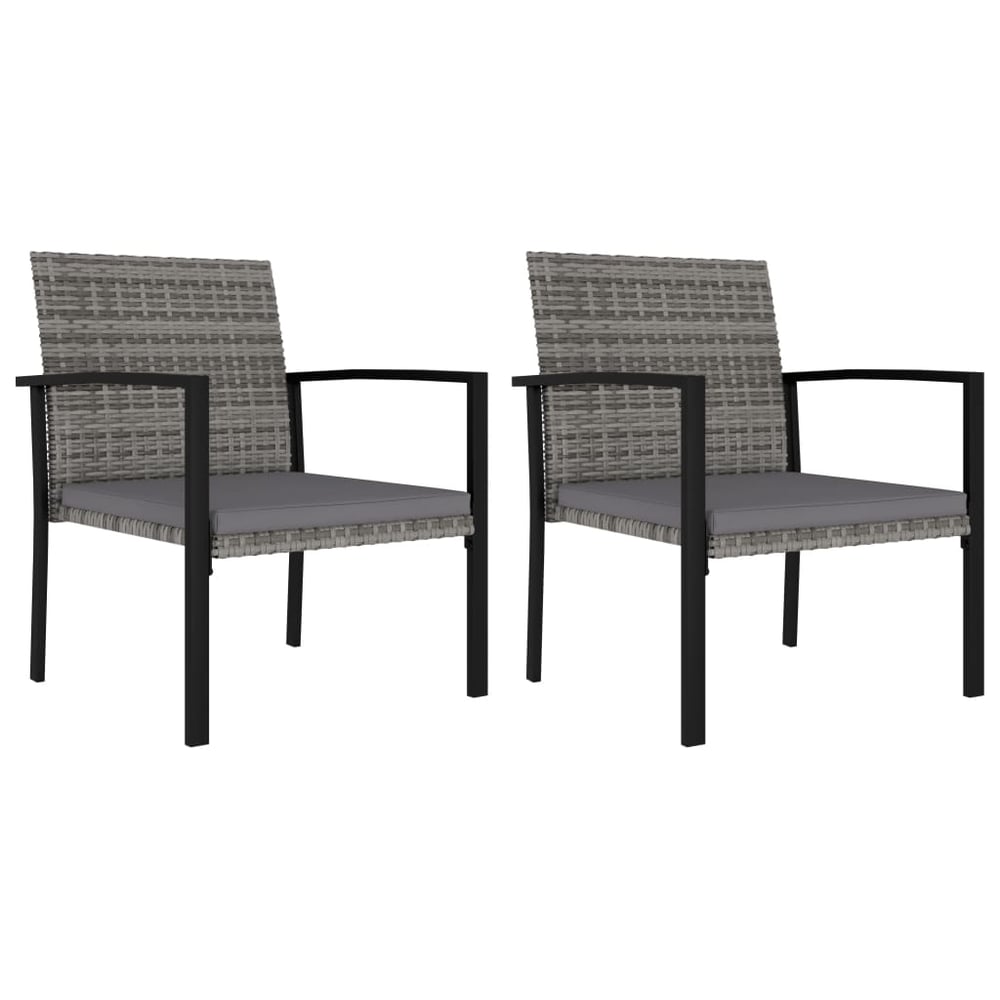 Vidaxl Garden Dining Chairs 2 Pcs Poly Rattan Grey Vidaxl Garden Dining Chairs 2 Pcs Poly Rattan Grey