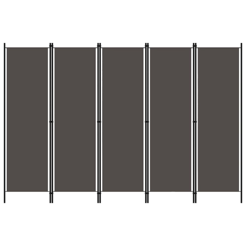 Vidaxl 5-panel Room Divider Anthracite 250x180 Cm