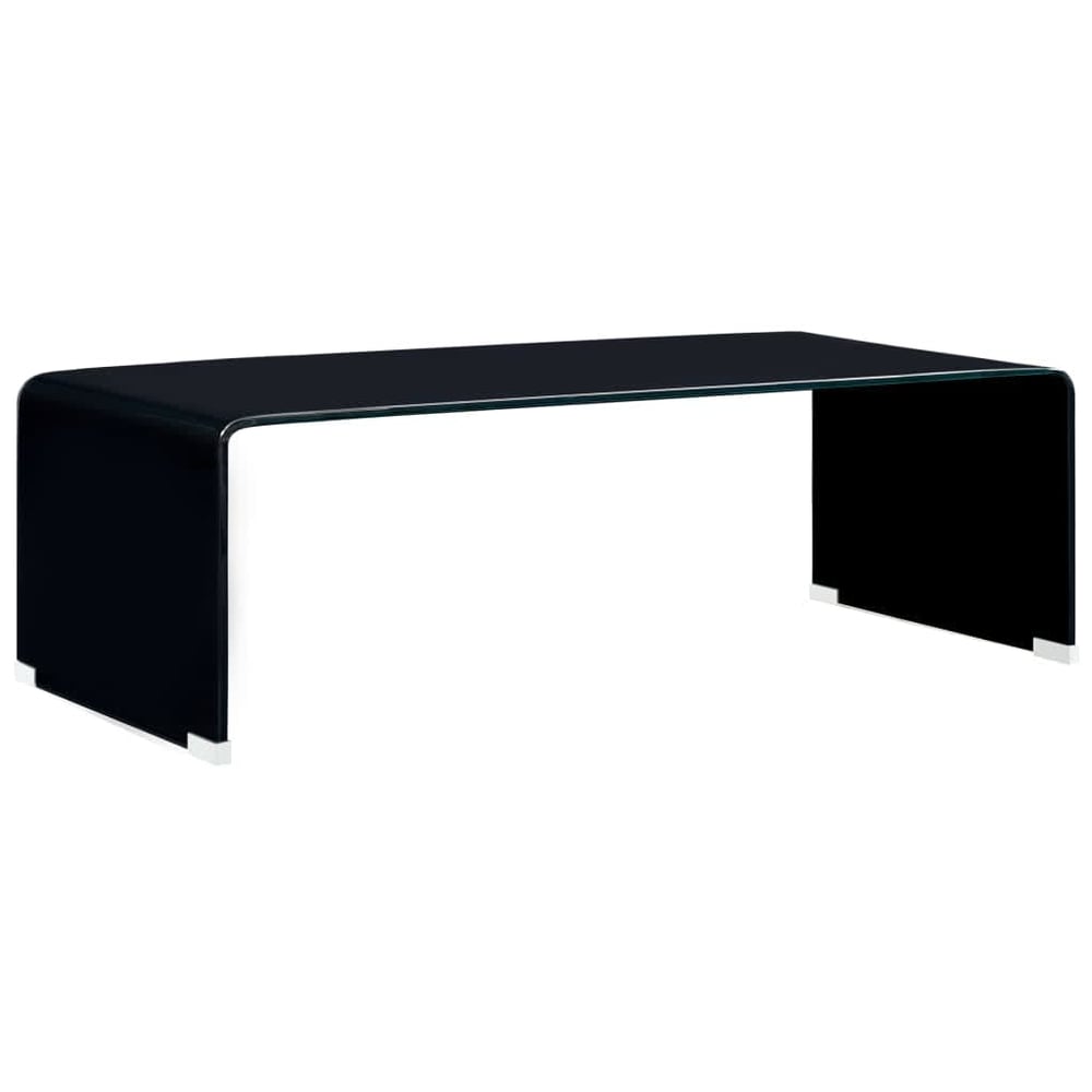 vidaXL Coffee Table Black 98x45x31 cm Tempered Glass vidaXL Coffee Table Black 98x45x31 cm Tempered Glass