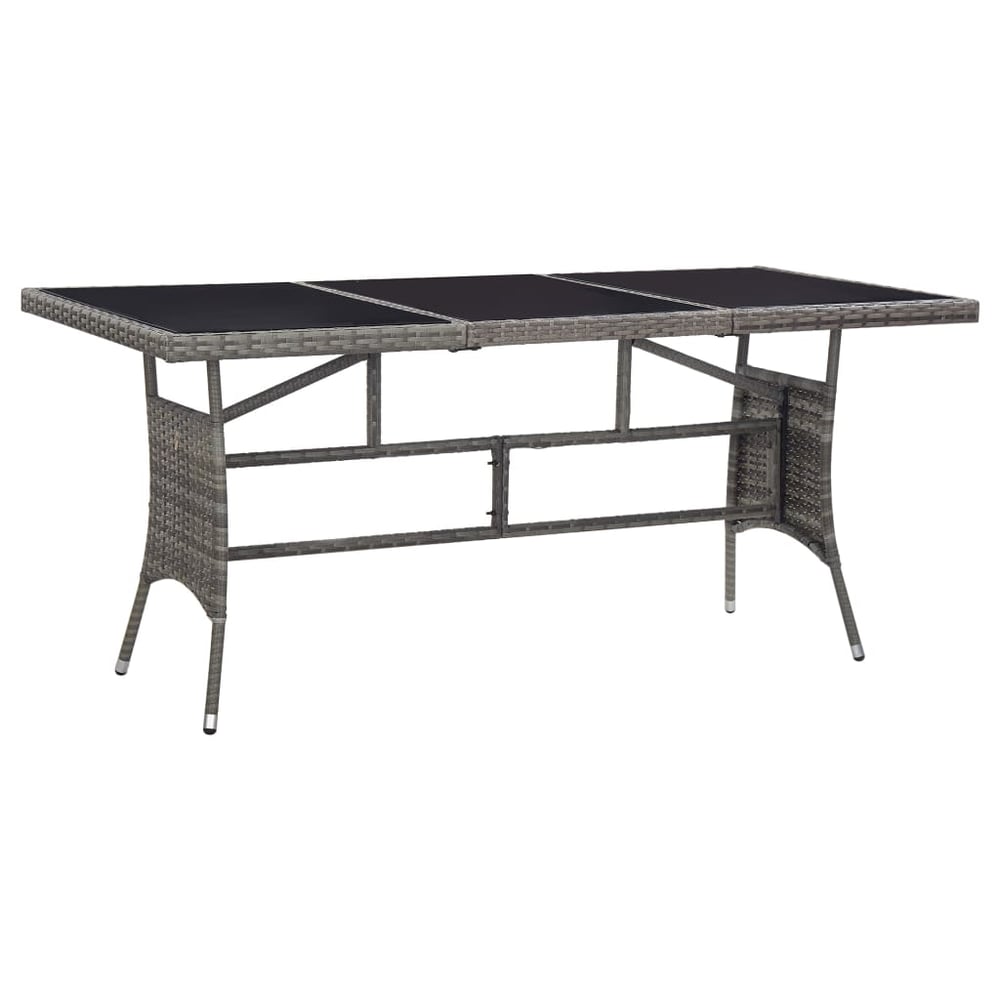 Vidaxl Garden Table Grey 170x80x74 Cm Poly Rattan