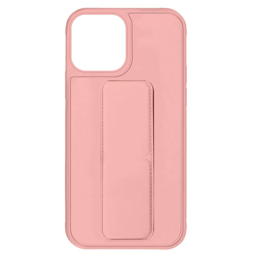 Margoun case for iPhone 14 Pro with Hand Grip Foldable Magnetic Kickstand Wrist Strap Finger Grip Cover 6.1 inch Light Pink