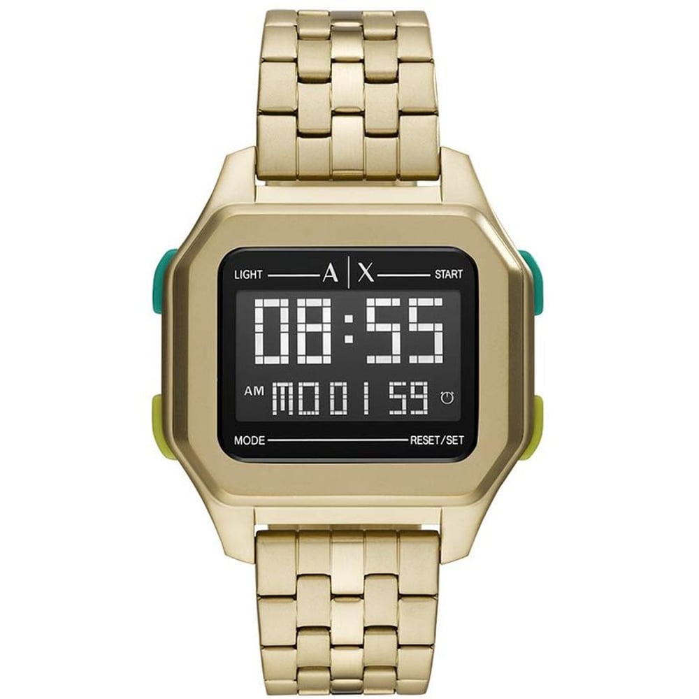 Armani Exchange Shell Gold Stainless Steel Digital Men Watch AX2950 Armani Exchange Shell Gold Stainless Steel Digital Men Watch AX2950