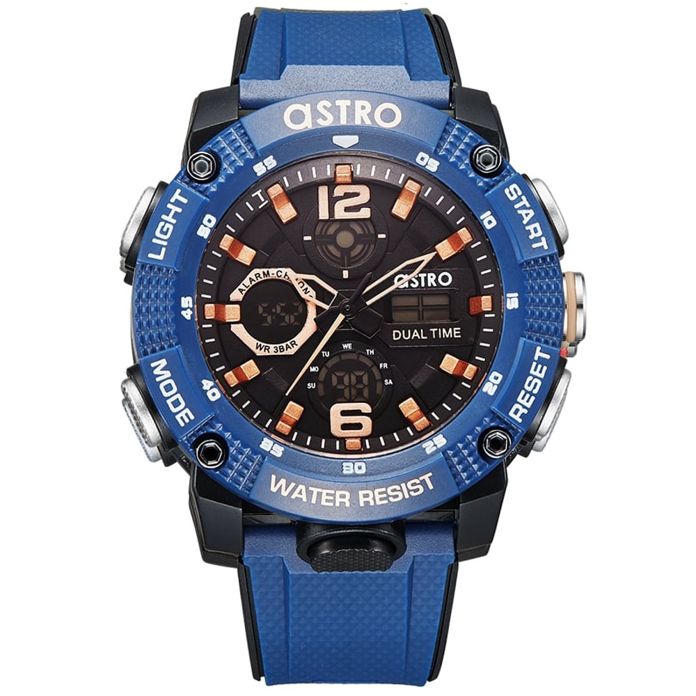 Astro Men's Analog-digital Dark Blue Dial Watch - A22810-ppvb