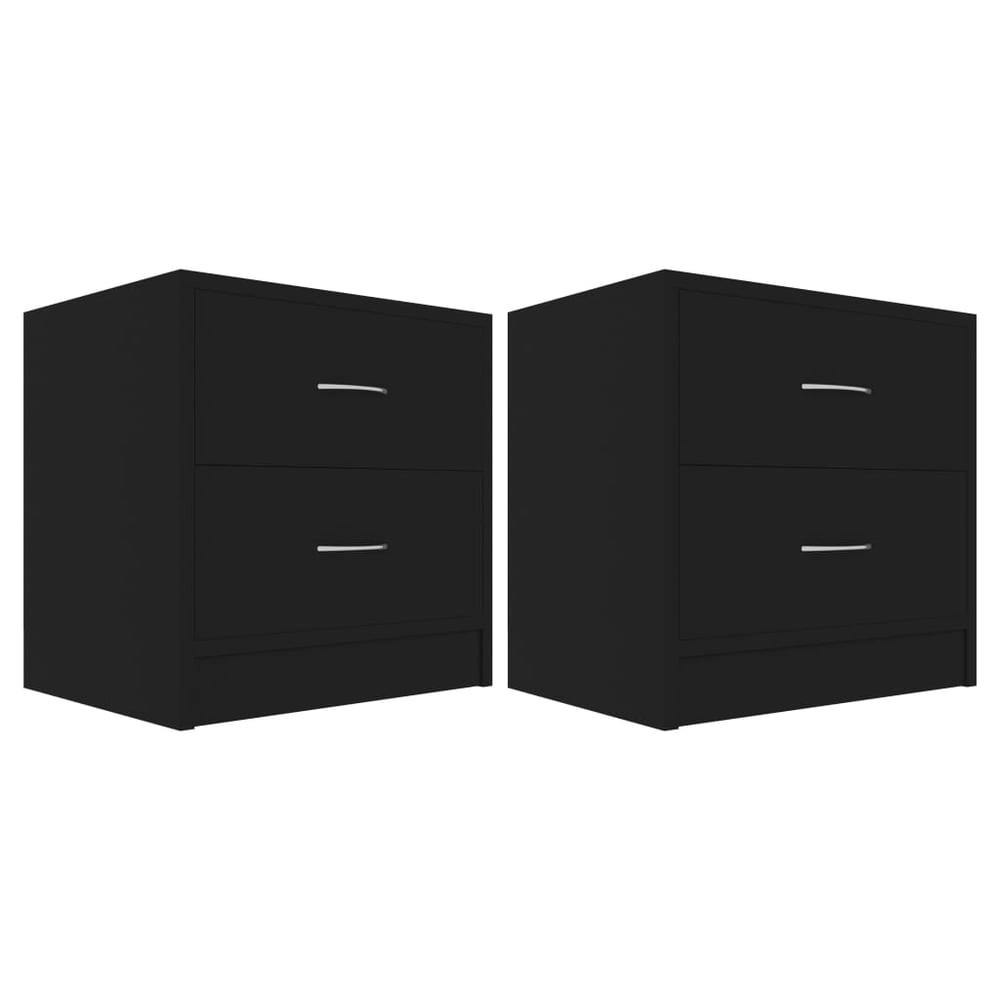 vidaXL Bedside Cabinets 2 pcs Black 40x30x40 cm Engineered Wood vidaXL Bedside Cabinets 2 pcs Black 40x30x40 cm Engineered Wood