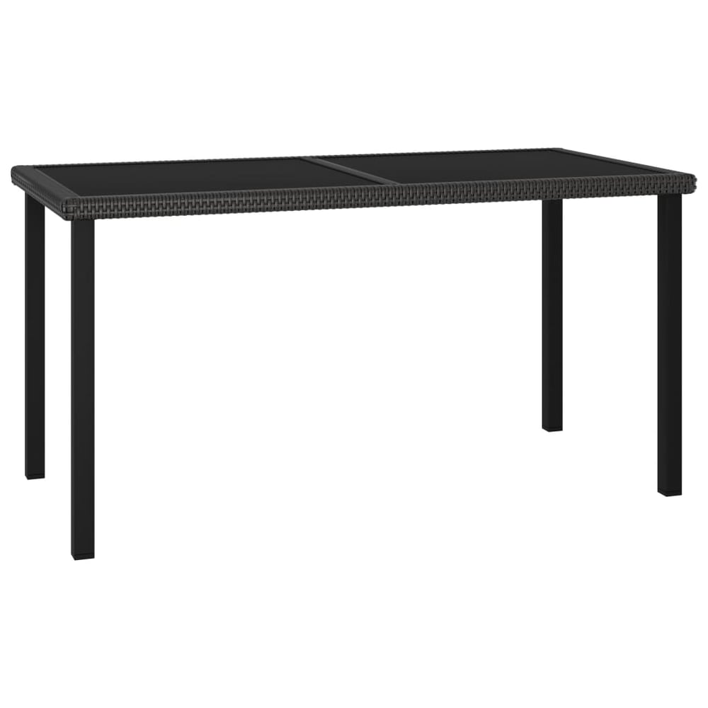 Vidaxl Garden Dining Table Black 140x70x73 Cm Poly Rattan