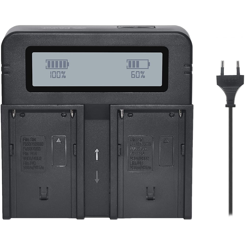 Dmk Power Dmk-dc03 Fast Dual Digital Battery Charger For Sony Np-f970 Np-f960 Np-f770 Np-f550 Np-f570 Np-f330 Fm50 Etc.