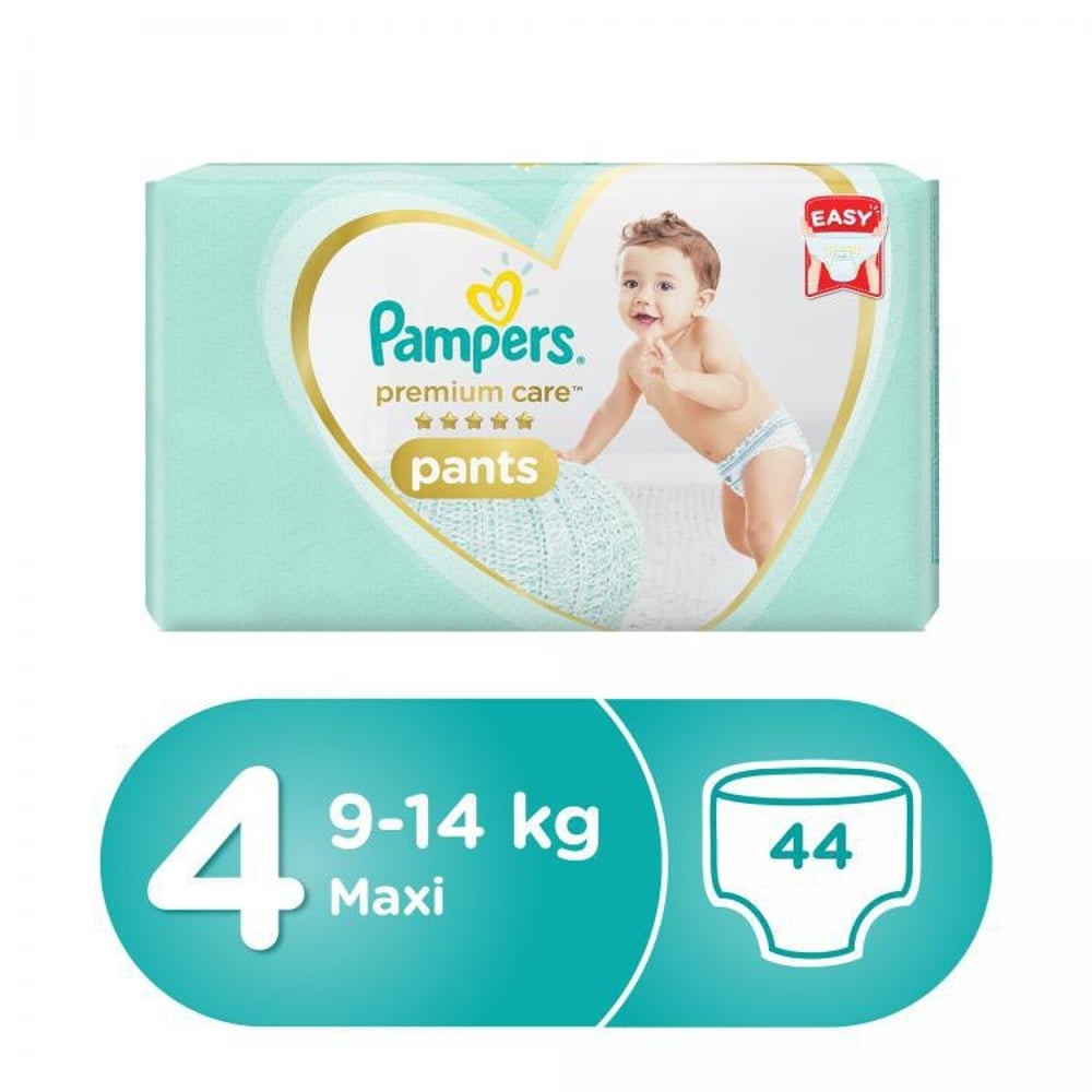 Pampers Premium Care Pants Diapers, Size 4, Maxi, 9-14 kg, Jumbo Pack, 44 Count Pampers Premium Care Pants Diapers, Size 4, Maxi, 9-14 kg, Jumbo Pack, 44 Count