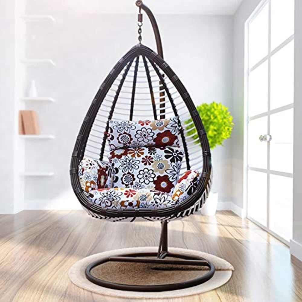 Galaxy Design Hanging Chair Brown & White Color Rattan Swing Chair Model - GDF-3131. Galaxy Design Hanging Chair Brown & White Color Rattan Swing Chair Model - GDF-3131.