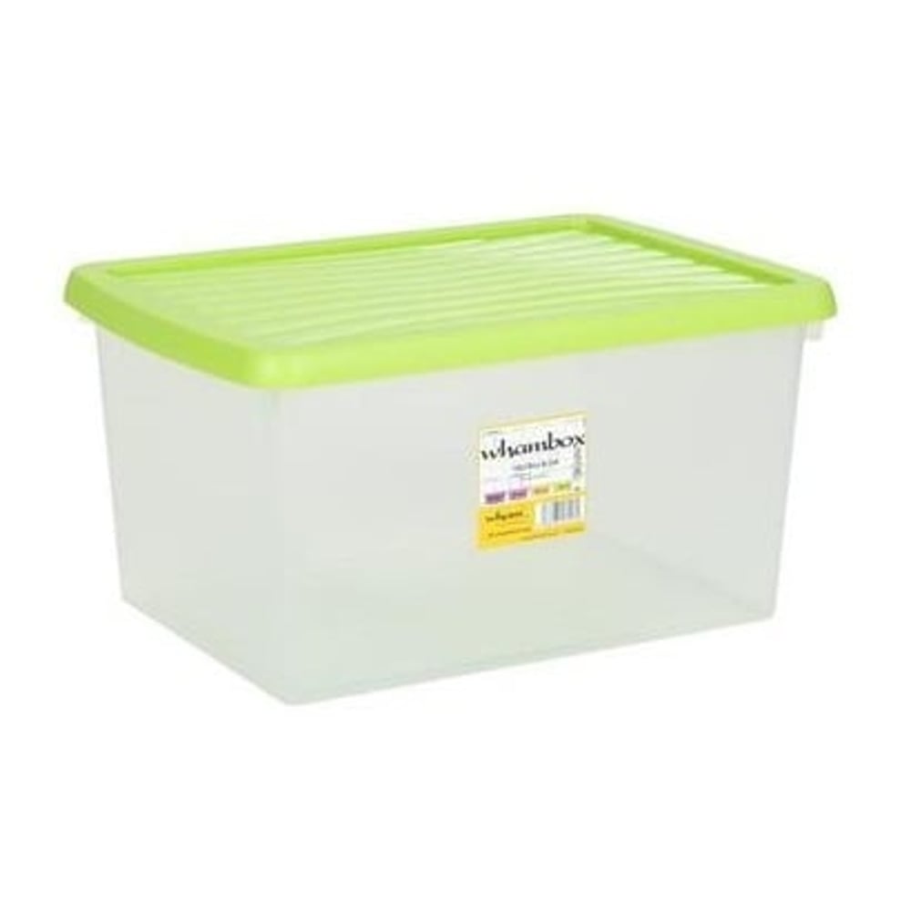 Storage Box & Lid Clear/Lime 16L