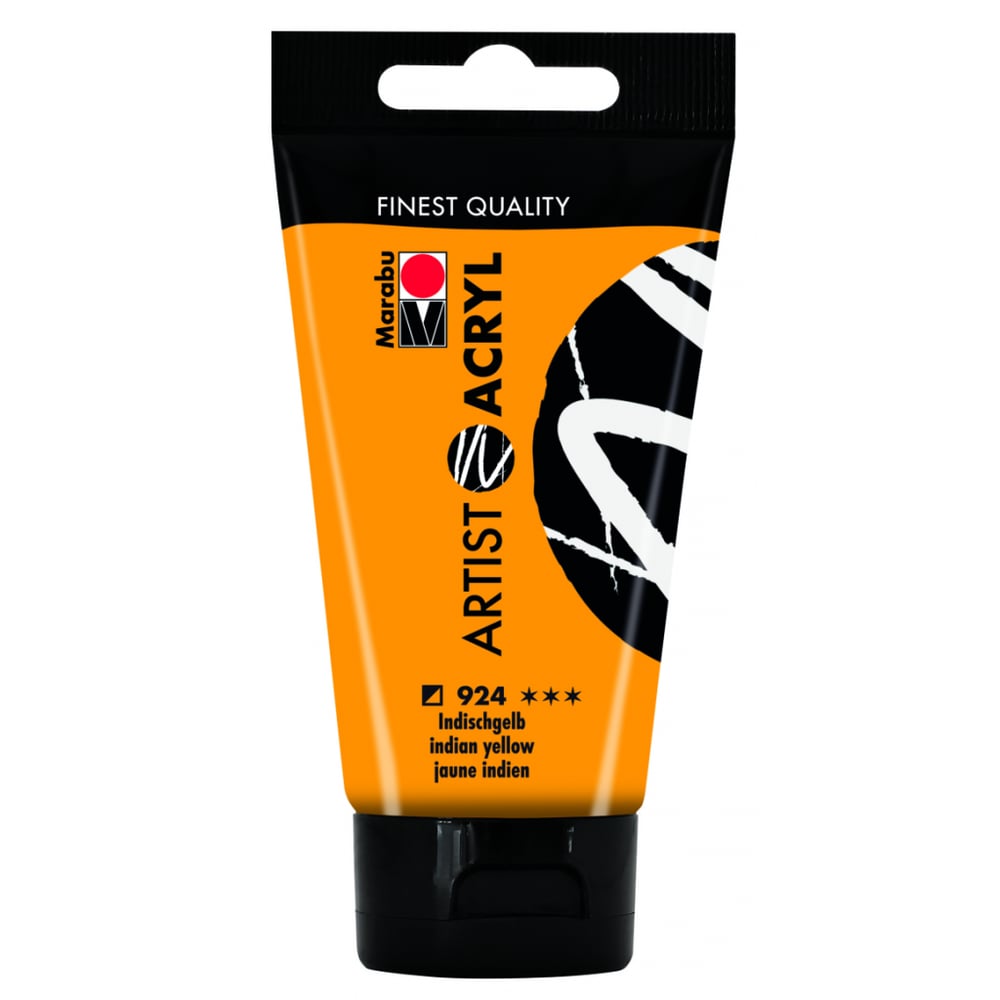 Marabu Artist Acryl, 924 Indian Yellow, 75 Ml Marabu Artist Acryl, 924 Indian Yellow, 75 Ml