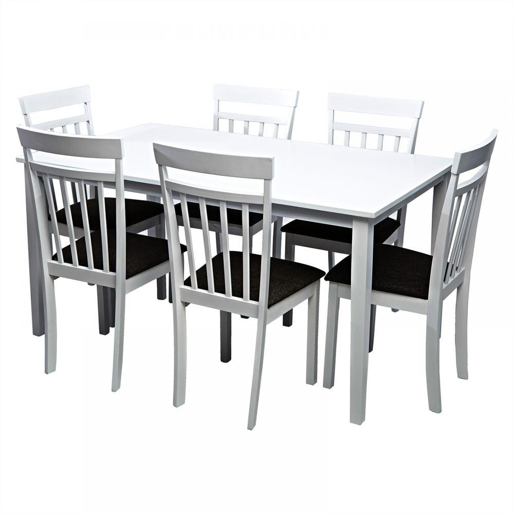 Karnak Solid Wood Dining Table, 6 Seater - White
