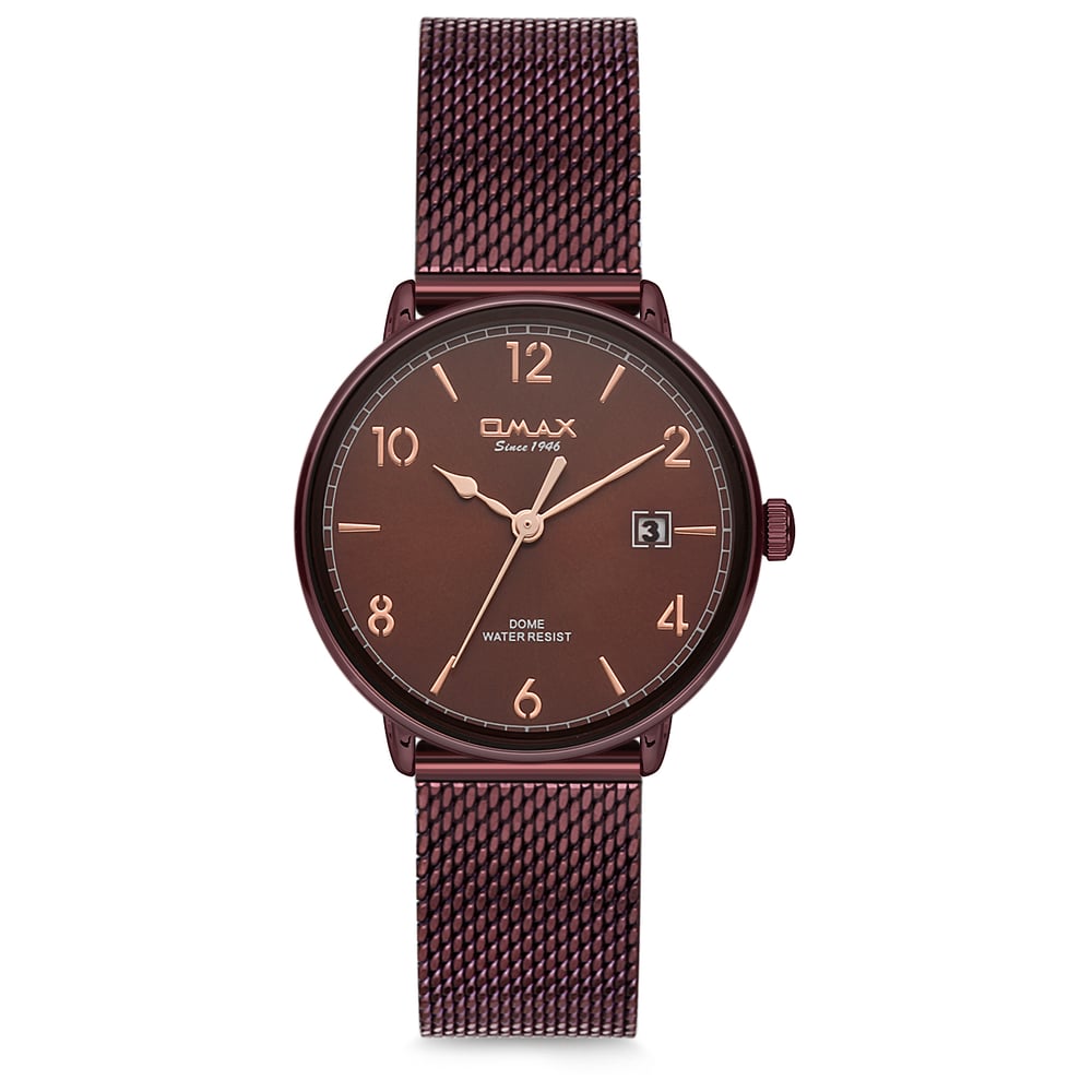 Omax Dome Series Brown Mesh Analog Watch For Women DCD004F55I