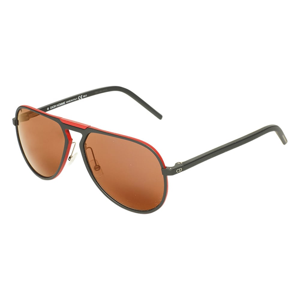 Dior Al13.2 20vrd Pilot Black Fullrim Sunglasses For Men (mirrored Lens)