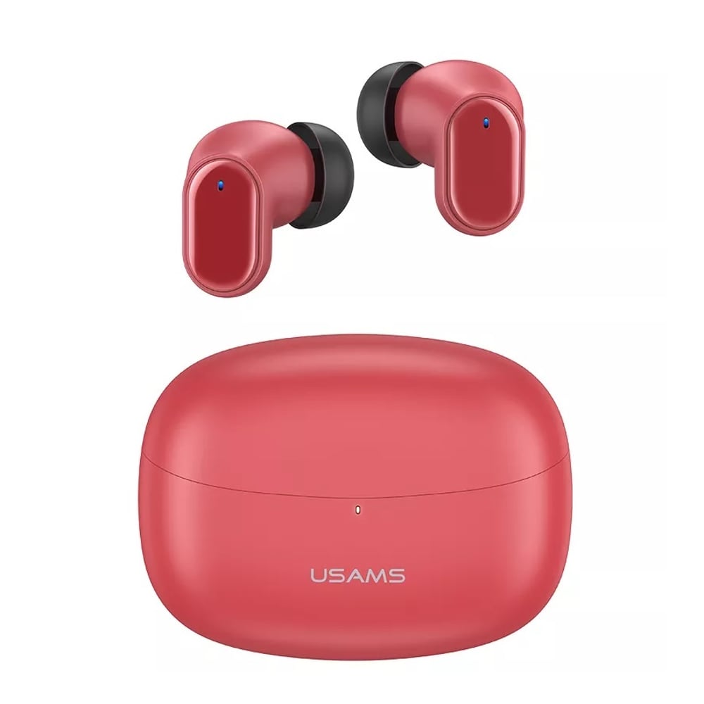 Usams Bh11 Bt 5.1 Tws Wireless Bluetooth Headset Noise Reduction Low-latency Gaming Headphone With Charging Case Red