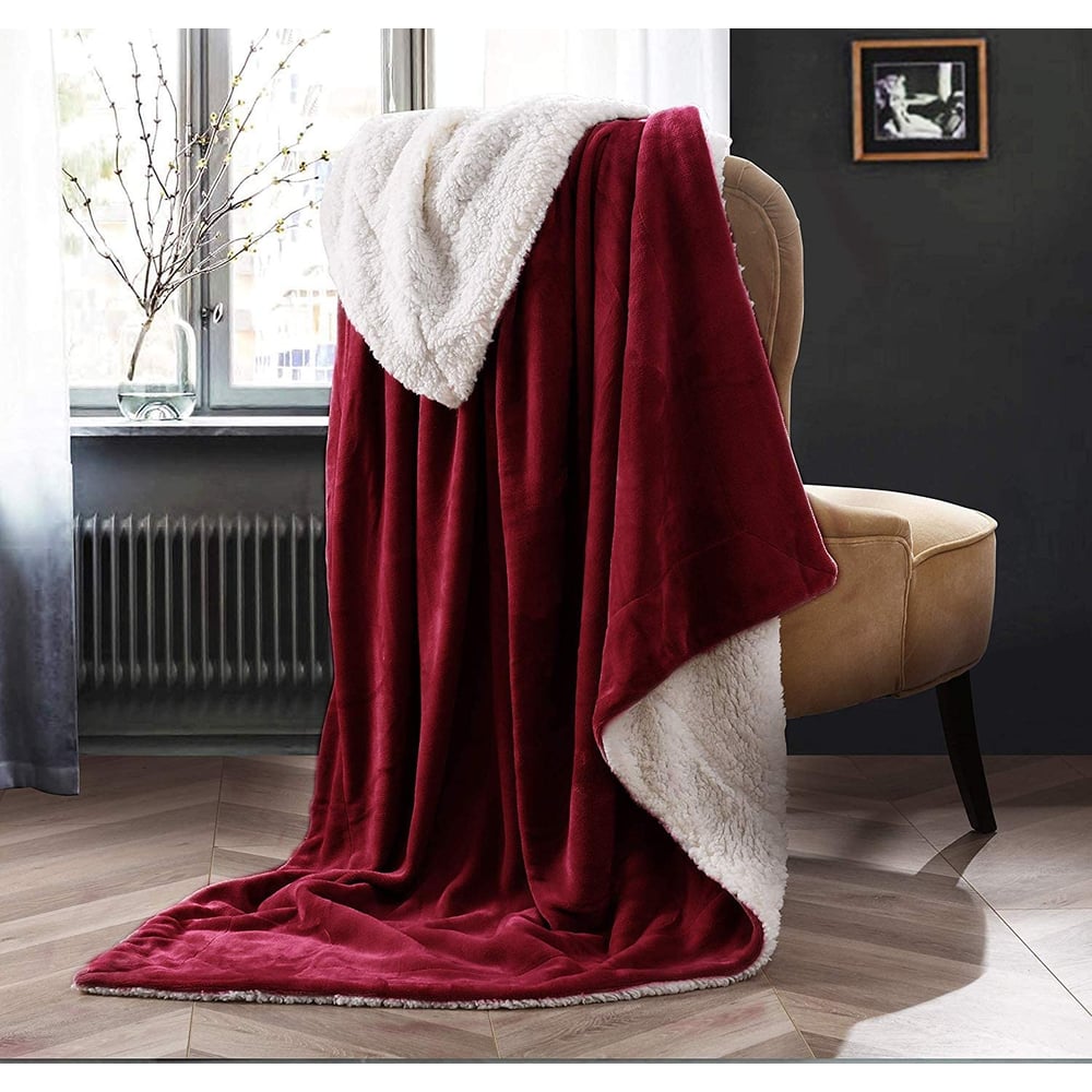Comfy King Size Ship Fur Blanket-marroon Comfy King Size Ship Fur Blanket-marroon