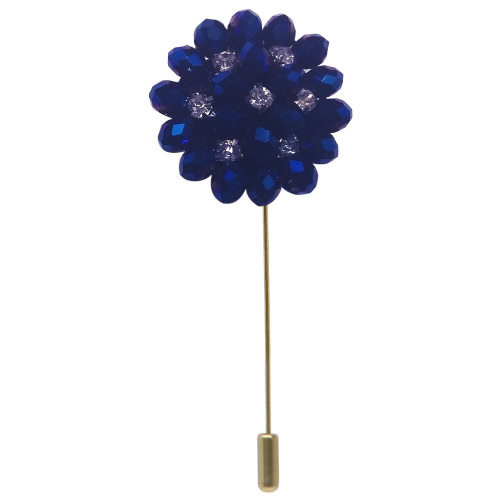 Soko Mesh Handcrafted Flower Boutonniere Blue & Silver For Men Soko Mesh Handcrafted Flower Boutonniere Blue & Silver For Men