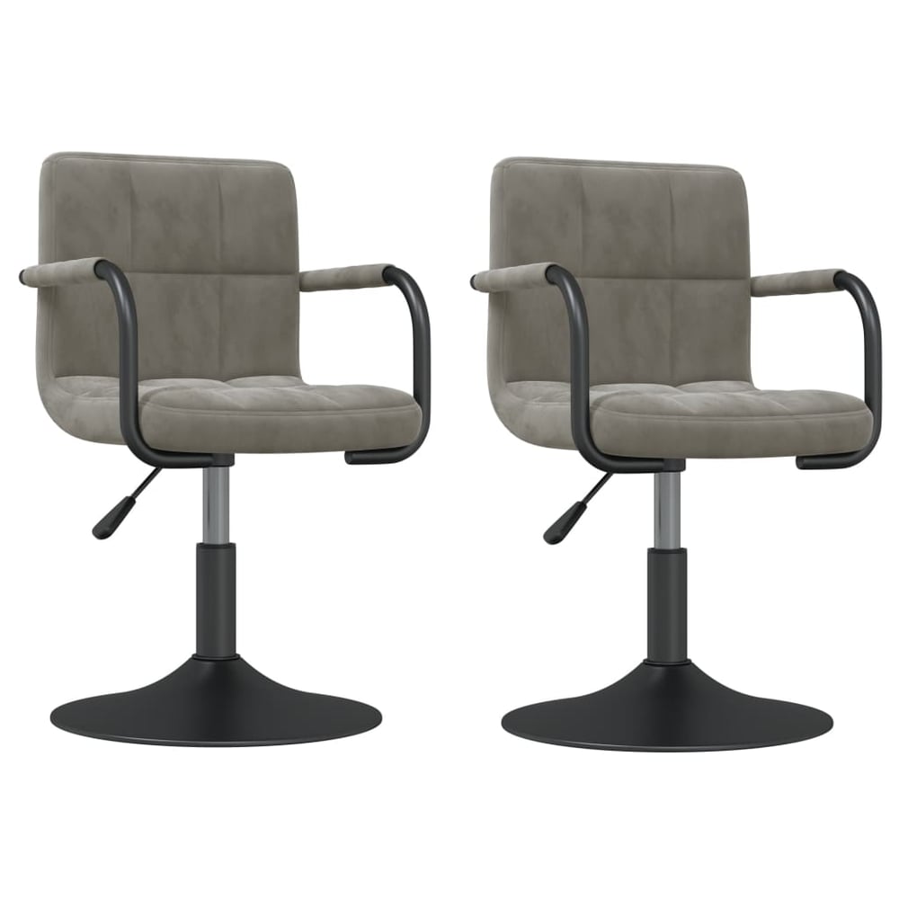 Vidaxl Swivel Dining Chairs 2 Pcs Light Grey Velvet