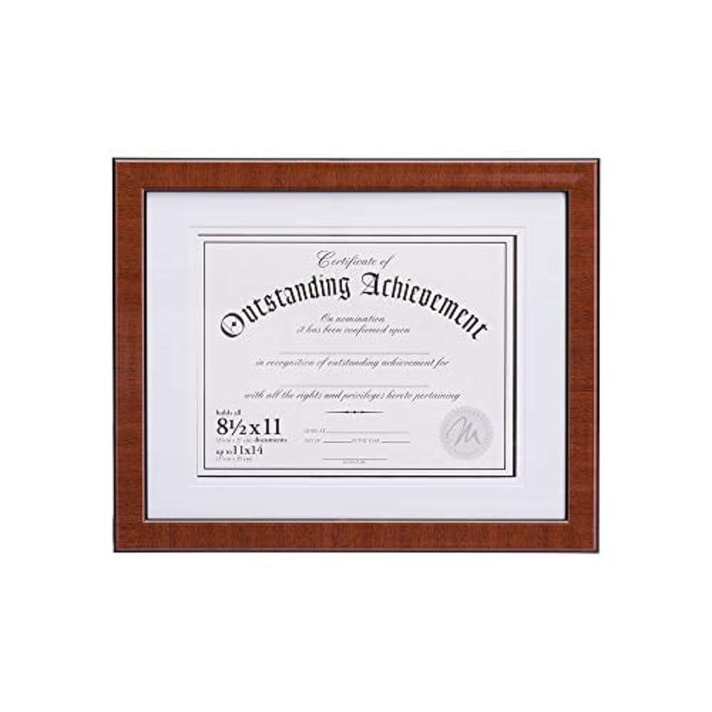 Malden International Designs Burl Wood Document Frame, 8.5X11, Walnut