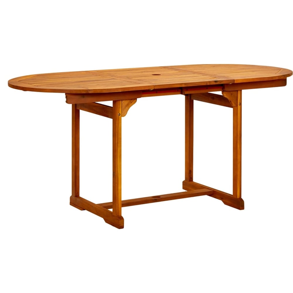 Vidaxl Garden Dining Table (120-170)x80x75 Cm Solid Acacia Wood